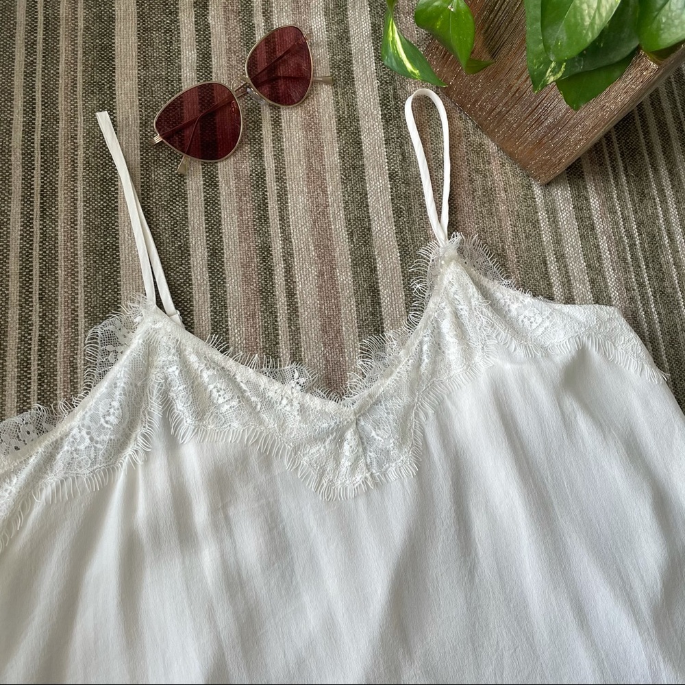 Dylan Gray Lace Trimmed Silk Camisole